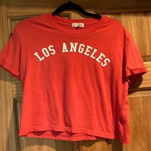 “Los Angeles” Red Women’s Medium Crop Top
